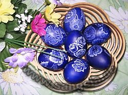 Синие Пасхальные яйца - Ostern