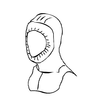 Гидрокостюм для дайвинга со шлемом и нагрудником (шейная манжета)