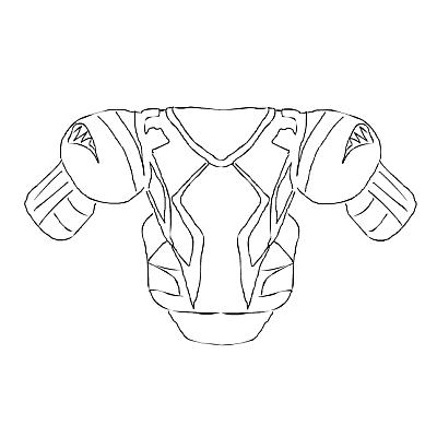 Хоккейный нагрудник (обеспечивает защиту грудной клетки и спину игрока)
